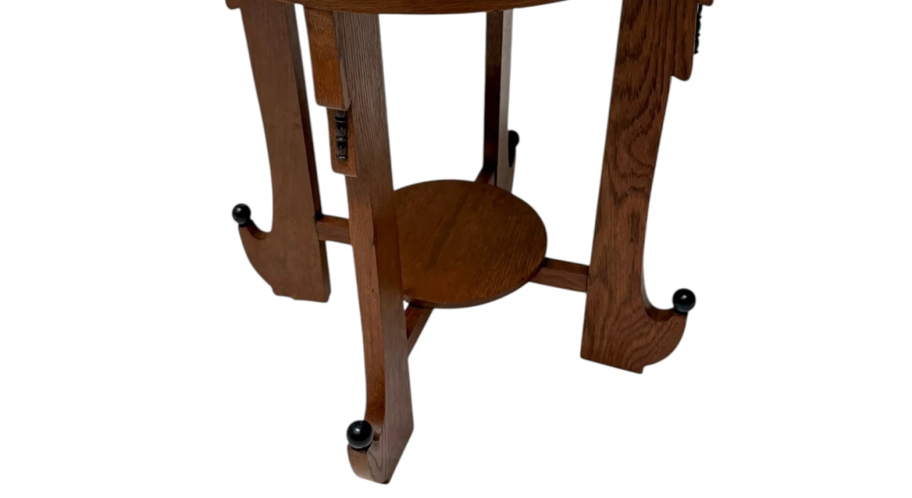 Art Deco Amsterdamse School Oak Side Table, 1920s